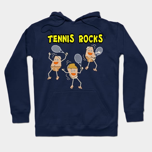 Three Light Tennis Rocks Hoodie by Barthol Graphics